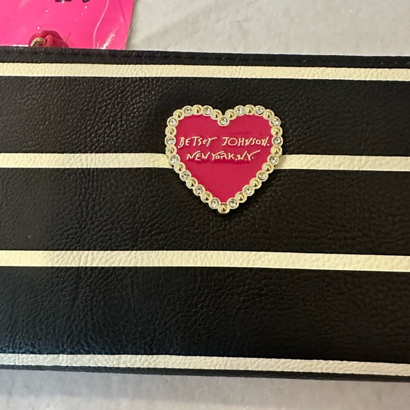 Betsey Johnson Black and White Striped Women's Wallet - Picture 2 of 5